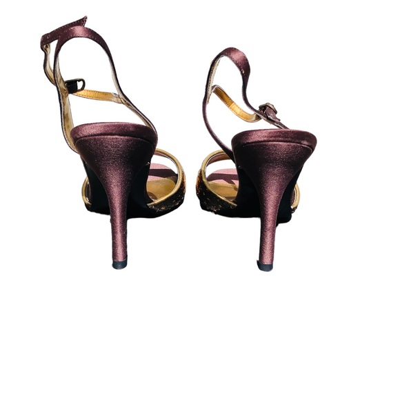 Nina brown satin heels with ombré sequins Sz 8 eu 38 - Picture 12 of 16